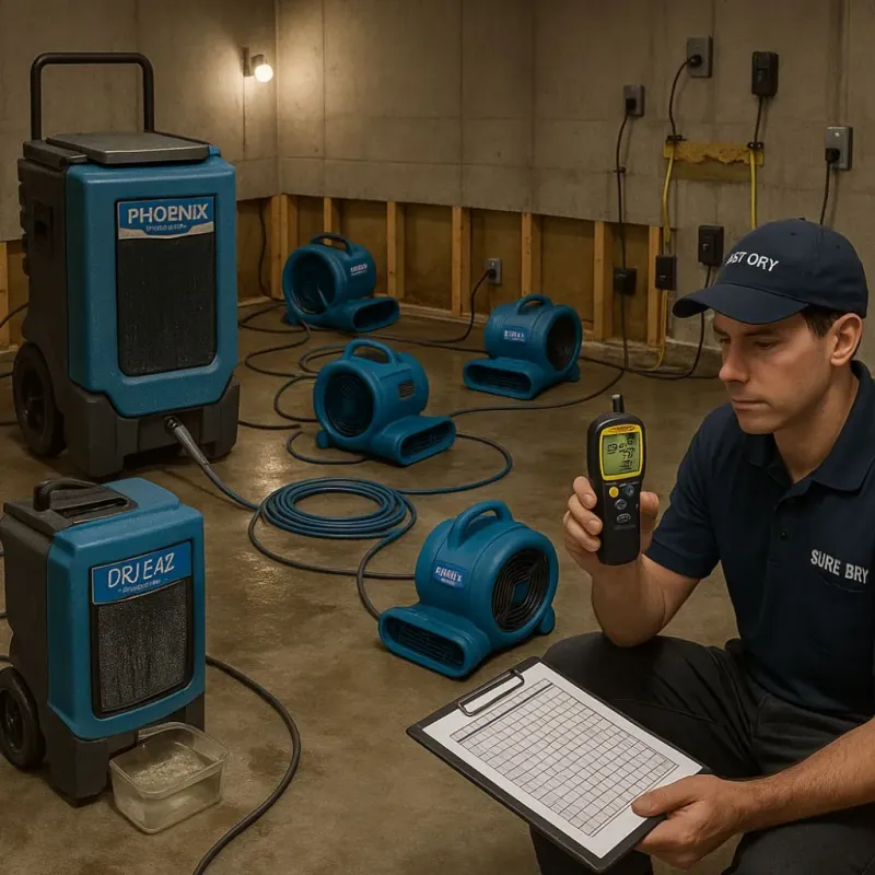 Structural Drying and Dehumidification process in Hudson, PA
